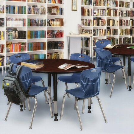 KEE Tables > Height Adjustable > Round Classroom Tables, 48 X 48 X 23-34, Wood|Metal Top, Mahogany TB48RNDMHAPBK